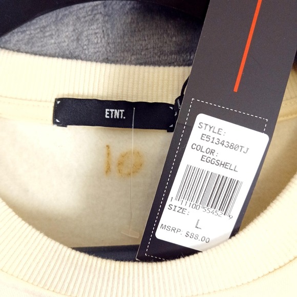 Mens ETNT Eternity Ski Bear Sweatshirt Eggshell 3D Chenille Applique Skiing NWT - Picture 7 of 10